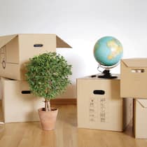 Wann dürfen Mieter länger bleiben? Eine grundsätzlich leer geräumter Raum, in dem einige Kartonschachteln stehen.