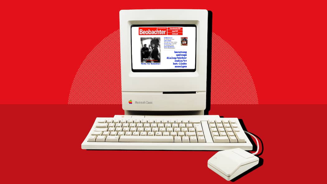 Wir feiern 30 Jahre Beobachter.ch – es begann mit einem Modedesigner Beobachter.ch auf einem alten Mac