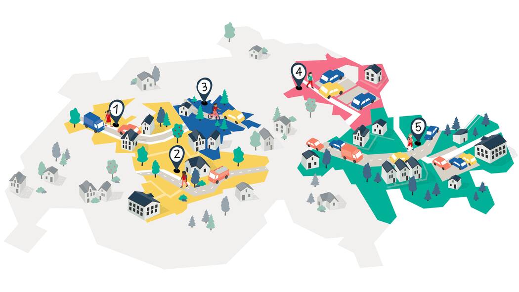 Hier ist es richtig gefährlich Grafische Darstellung, wo sich in der Schweiz gefährliche Stellen auf Schulwegen befinden.