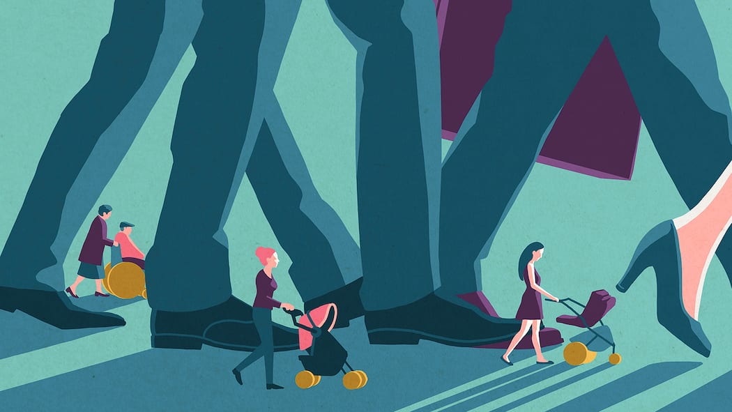 Männer sind gleicher Illustration Pflege- und Betreuungsarbeit