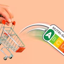 Die Migros gibt den Nutri-Score auf Eine Nutri-Score-Ampel wird aus einem Einkaufswagen geworfen. Die Migros schafft den Nutri-Score ab.