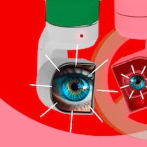Kamera läuft – doch nicht überall ist das erlaubt Zwei Augen in zwei Kameragehäusen, die eine ist halbtransparent. Wann Videoaufnahmen erlaubt sind und wann nicht.