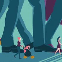 Männer sind gleicher Illustration Pflege- und Betreuungsarbeit